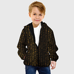 Куртка с капюшоном детская ЕГИПЕТСКИЕ ИЕРОГЛИФЫ ЗОЛОТОМ, цвет: 3D-черный — фото 2