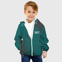 Куртка с капюшоном детская Игра в кальмара: Персонаж 067, цвет: 3D-белый — фото 2