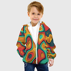 Куртка с капюшоном детская 3D узор Color, цвет: 3D-белый — фото 2