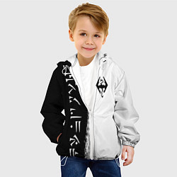 Куртка с капюшоном детская THE ELDER SCROLLS SKYRIM FUS RO DAH ЧЁРНО БЕЛЫЙ, цвет: 3D-белый — фото 2