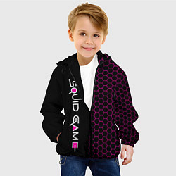 Куртка с капюшоном детская Игра в кальмара: Соты, цвет: 3D-черный — фото 2