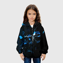 Куртка с капюшоном детская Осколки стекла и молния, цвет: 3D-черный — фото 2