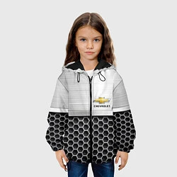 Куртка с капюшоном детская Шевроле Стальная решетка, цвет: 3D-черный — фото 2