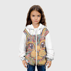 Куртка с капюшоном детская A 018 Цветной кот, цвет: 3D-белый — фото 2