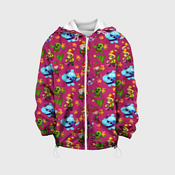 Куртка с капюшоном детская Brawl stars Pattern, цвет: 3D-белый