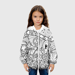 Куртка с капюшоном детская All you need is The Beatles Раскраска, цвет: 3D-белый — фото 2