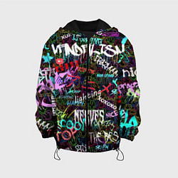Куртка с капюшоном детская Neon graffiti Smile, цвет: 3D-черный