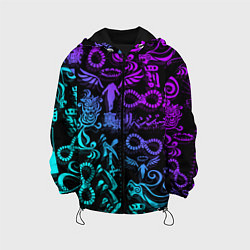 Куртка с капюшоном детская ТАТУ ТОКЙСКИЕ МСТИТЕЛИ НЕОН, цвет: 3D-черный