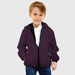 Куртка с капюшоном детская Вишневые разломы, цвет: 3D-черный — фото 2