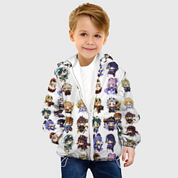 Куртка с капюшоном детская Все герои Геншин Импакта чиби паттерн, цвет: 3D-белый — фото 2