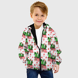 Куртка с капюшоном детская Кактусы в горшках, цвет: 3D-черный — фото 2