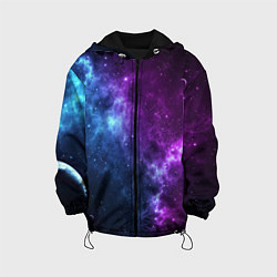 Куртка с капюшоном детская NEON GALAXY НЕОНОВЫЙ КОСМОС, цвет: 3D-черный