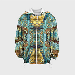 Детская куртка Коллекция Фрактальная мозаика Желто-голубой