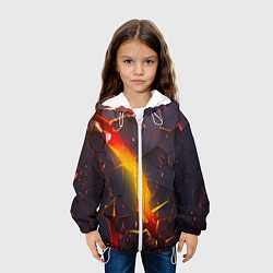 Куртка с капюшоном детская ТРЕХМЕРНЫЕ ИСКРЫ 3D ПЛИТЫ 3D ИСКРЫ, цвет: 3D-белый — фото 2
