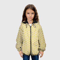 Куртка с капюшоном детская Цветок Жизни золото, цвет: 3D-черный — фото 2