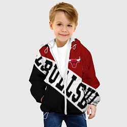 Куртка с капюшоном детская Чикаго Буллз, Chicago Bulls, SPORT, цвет: 3D-белый — фото 2