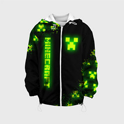 Куртка с капюшоном детская MINECRAFT NEON LOGO CREEPER, цвет: 3D-белый