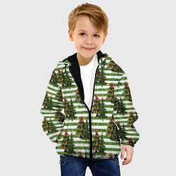 Куртка с капюшоном детская Елочки - новогоднее настроение, цвет: 3D-черный — фото 2