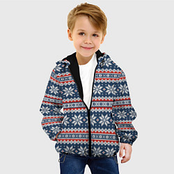 Куртка с капюшоном детская Knitted Christmas Pattern, цвет: 3D-черный — фото 2
