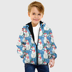 Куртка с капюшоном детская Много снеговиков, цвет: 3D-черный — фото 2