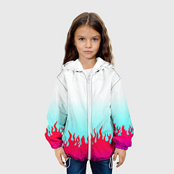 Куртка с капюшоном детская Розовый огонь, цвет: 3D-белый — фото 2