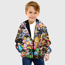 Куртка с капюшоном детская SUPER SMASH BROS ГЕРОИ ИГРЫ, цвет: 3D-черный — фото 2