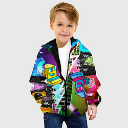 Куртка с капюшоном детская Geometry Dash: Parallel Worlds, цвет: 3D-черный — фото 2