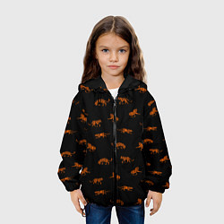 Куртка с капюшоном детская Тигры паттерн Tigers pattern, цвет: 3D-черный — фото 2