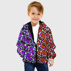 Куртка с капюшоном детская Geometry Dash: Pattern, цвет: 3D-черный — фото 2