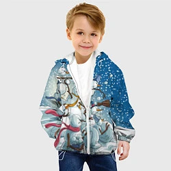 Куртка с капюшоном детская Боевые снеговики: атака, цвет: 3D-белый — фото 2