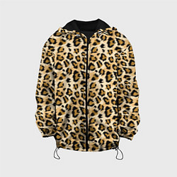 Куртка с капюшоном детская Пятна Дикого Леопарда, цвет: 3D-черный