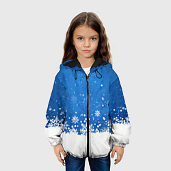 Куртка с капюшоном детская Снежинки - С Новым Годом, цвет: 3D-черный — фото 2