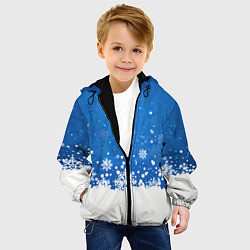 Куртка с капюшоном детская Снежинки - С Новым Годом, цвет: 3D-черный — фото 2