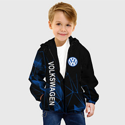 Куртка с капюшоном детская Volkswagen, Фольцваген Геометрия, цвет: 3D-черный — фото 2