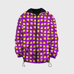 Детская куртка Фиолетовый Фон с Желтыми Квадратами Иллюзия Движен