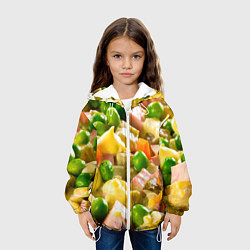 Куртка с капюшоном детская Весь в оливье, цвет: 3D-белый — фото 2