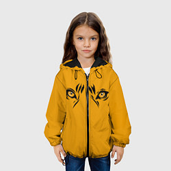 Куртка с капюшоном детская Взгляд тигра fire theme, цвет: 3D-черный — фото 2