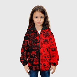 Куртка с капюшоном детская THE WITCHER LOGOBOMBING BLACK RED, цвет: 3D-черный — фото 2