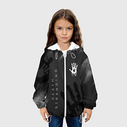 Куртка с капюшоном детская Death Stranding отпечаток руки, цвет: 3D-белый — фото 2