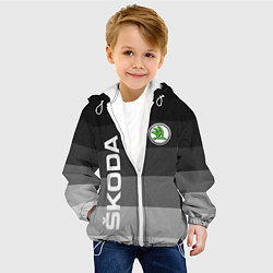 Куртка с капюшоном детская SKODA, ШКОДА ГРАДИЕНТ, цвет: 3D-белый — фото 2