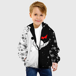 Куртка с капюшоном детская НОВОГОДНИЙ МОНОКУМА ЧЁРНО БЕЛЫЙ НОВЫЙ ГОД 2022, цвет: 3D-черный — фото 2