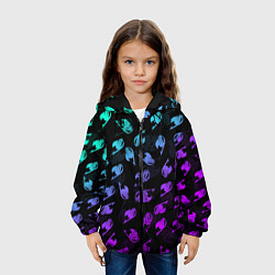 Куртка с капюшоном детская FAIRY TAIL NEON LOGO SYMBOL, цвет: 3D-черный — фото 2