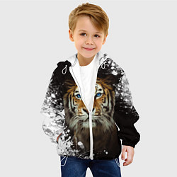 Куртка с капюшоном детская Год тигра2022, цвет: 3D-белый — фото 2