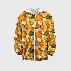 Куртка с капюшоном детская Тыквы Pumpkin, цвет: 3D-белый