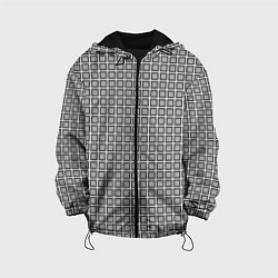 Куртка с капюшоном детская Коллекция Journey Клетка 2 119-9-7-f1 Дополнение к, цвет: 3D-черный