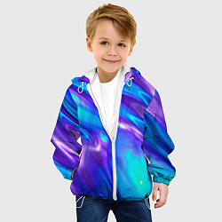 Куртка с капюшоном детская Neon Holographic, цвет: 3D-белый — фото 2