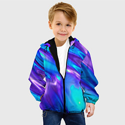 Куртка с капюшоном детская Neon Holographic, цвет: 3D-черный — фото 2