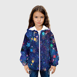 Куртка с капюшоном детская Звездное небо мечтателя, цвет: 3D-белый — фото 2