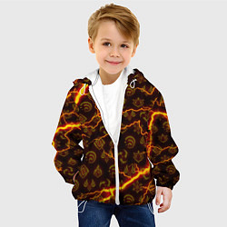 Куртка с капюшоном детская ОГНЕННЫЕ МОЛНИИ ГЕНШИН ИМПАКТ ОГОНЬ, цвет: 3D-белый — фото 2