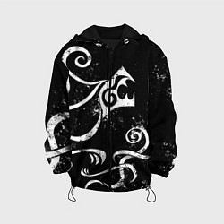 Куртка с капюшоном детская ТАТУИРОВКА ДРАКЕНА WHITE AND BLACK, цвет: 3D-черный